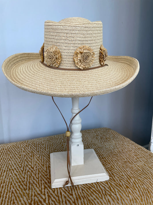 A195-3093A - 4” Brim Gambler Hat - Natural