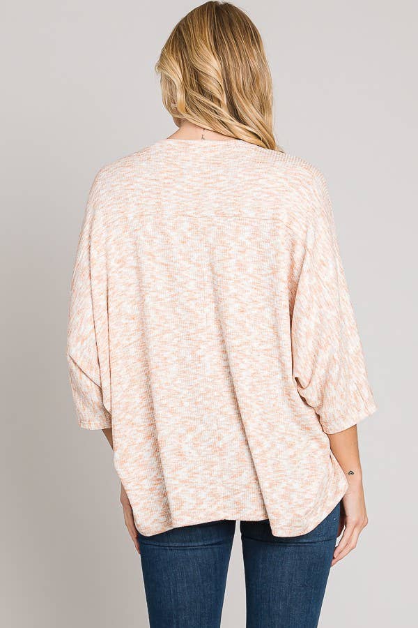 C090-T5941 - Bracelet Sleeves Oversize Cocoon Sweater Top