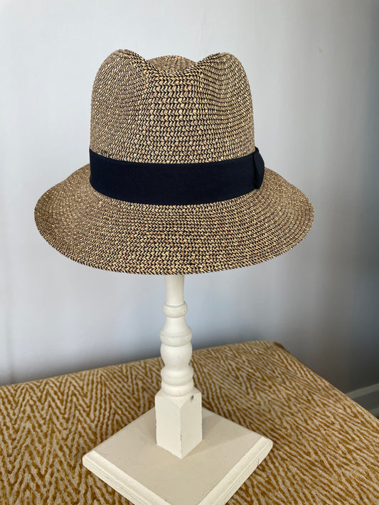 A195-1657E- 3” Brim Fedora Hat - Black