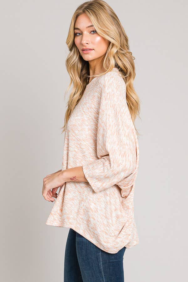 C090-T5941 - Bracelet Sleeves Oversize Cocoon Sweater Top