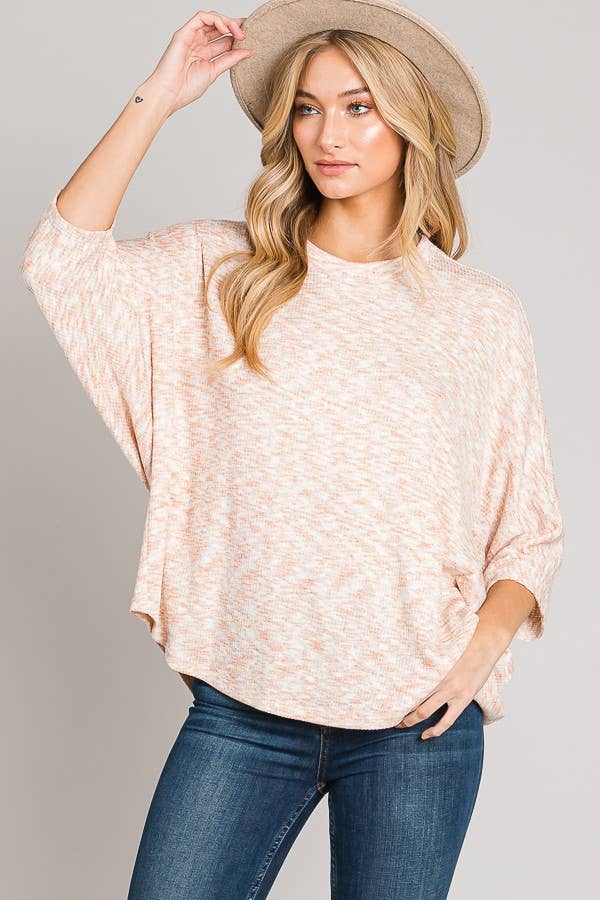 C090-T5941 - Bracelet Sleeves Oversize Cocoon Sweater Top