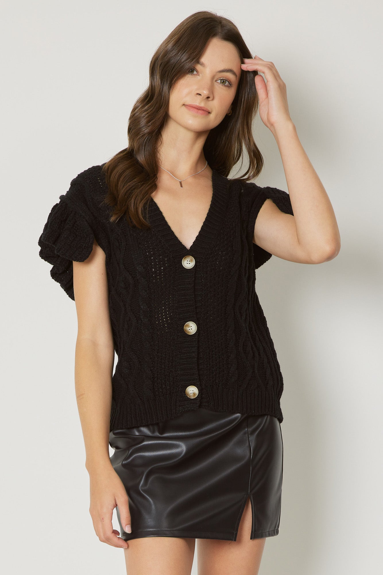 Button Up Sweater Top