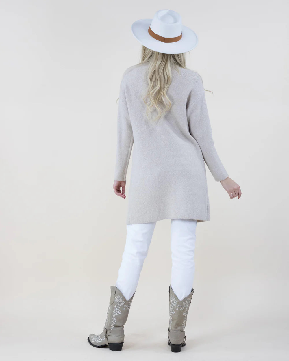 Heather Sweater Coatigan -Beige