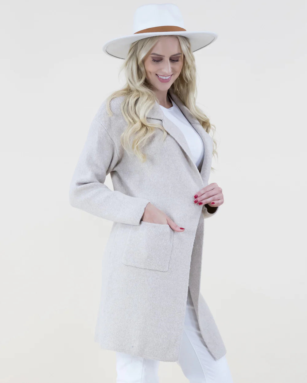 Heather Sweater Coatigan -Beige