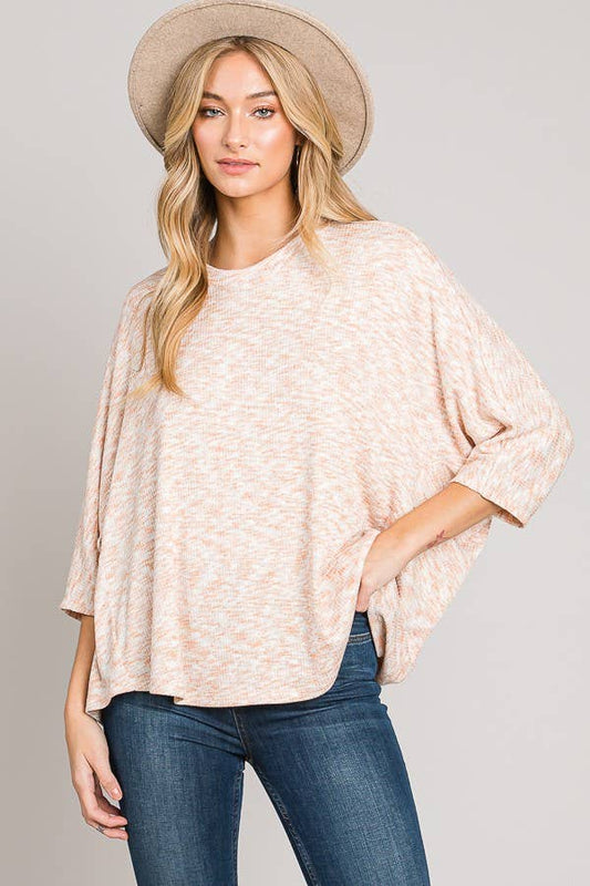 C090-T5941 - Bracelet Sleeves Oversize Cocoon Sweater Top