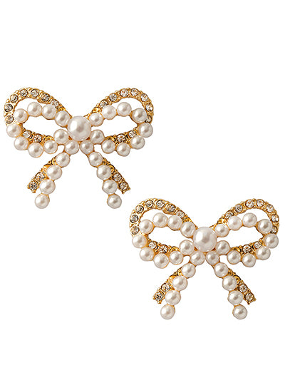W400-28566CRG - Double Bow Post Earrings
