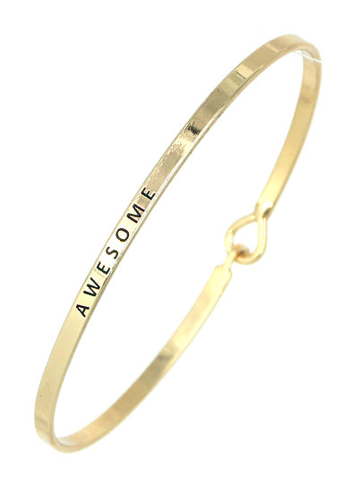 W400-BM7622GLD - Message Brass Bangle