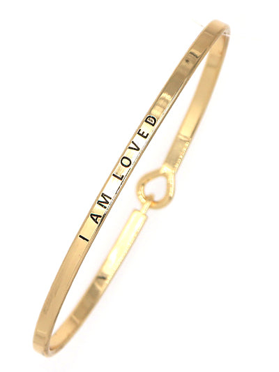 W400-BM7A15GLD - Message Brass Bangle