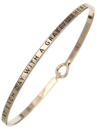 W400-BM7B03GLD - Message Brass Bangle