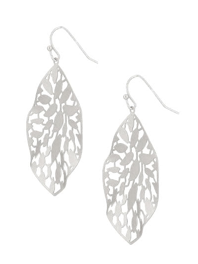W400-E1841MS- Filigree Silver Tone Earrings