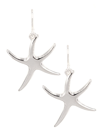 W400-E8122 - Silver Tone Starfish Earrings