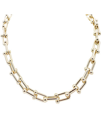 W400-NK4850-GD - 14K Gold Plated Chain Necklace
