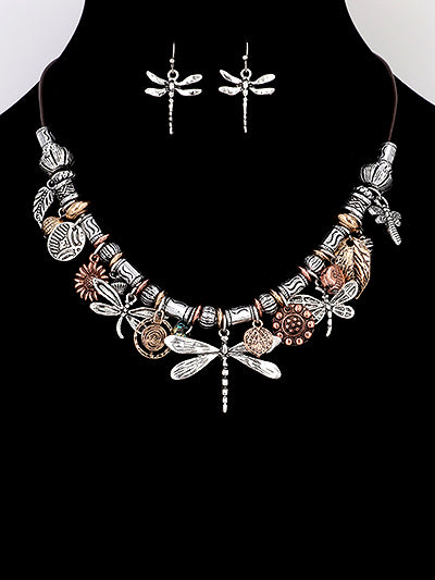 W400-QNE16029MTB - Dragonfly Necklace