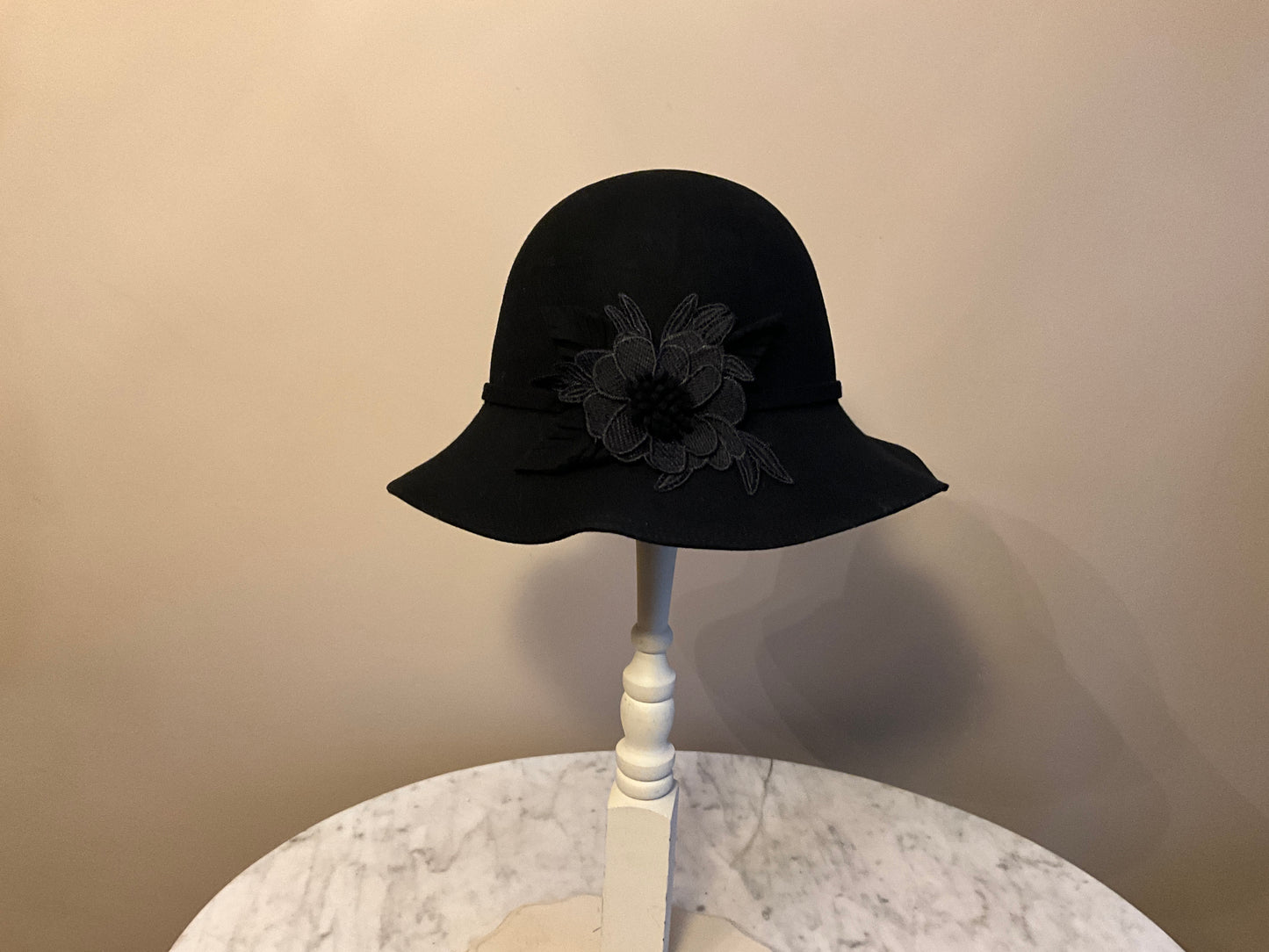 A195-AD1277A - Black  Wool Felt Hat