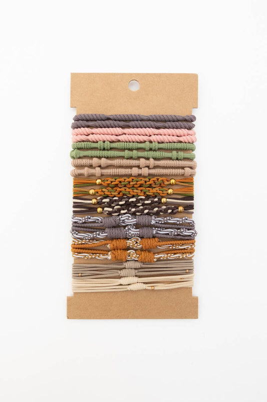 Retro Bohemian Stackable Hair Tie Bracelet Set