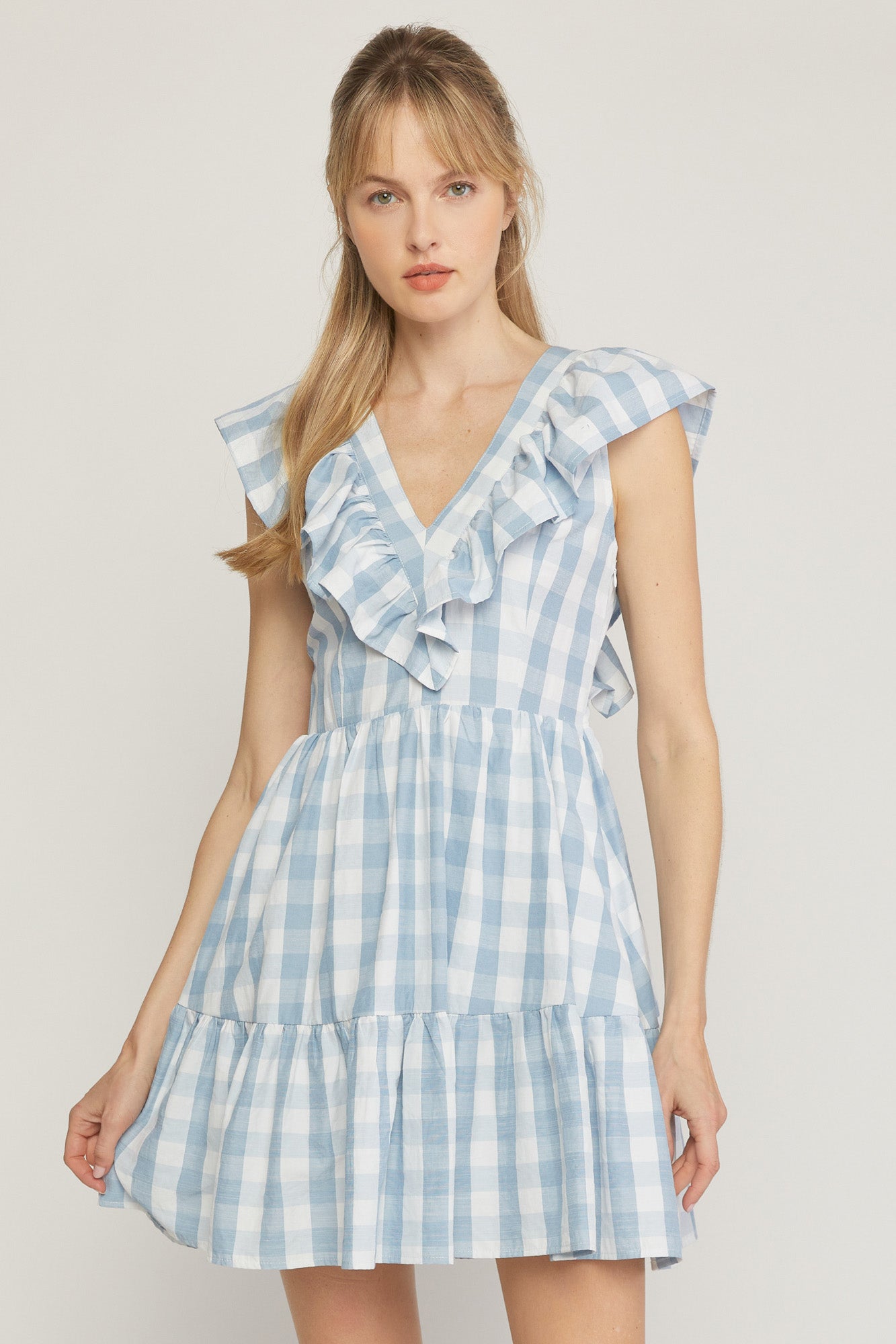 Gingham Dress- Blue