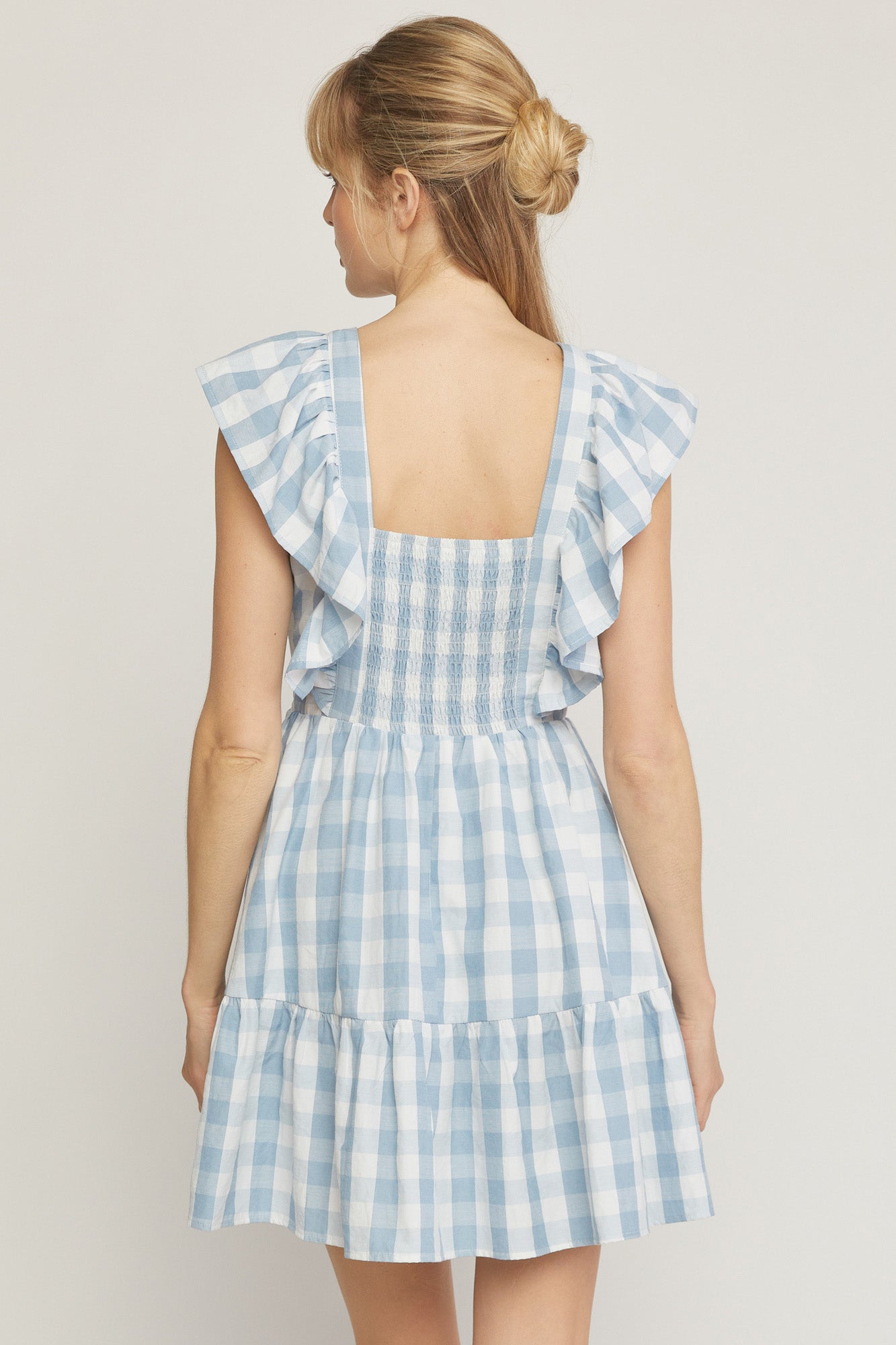 Gingham Dress- Blue