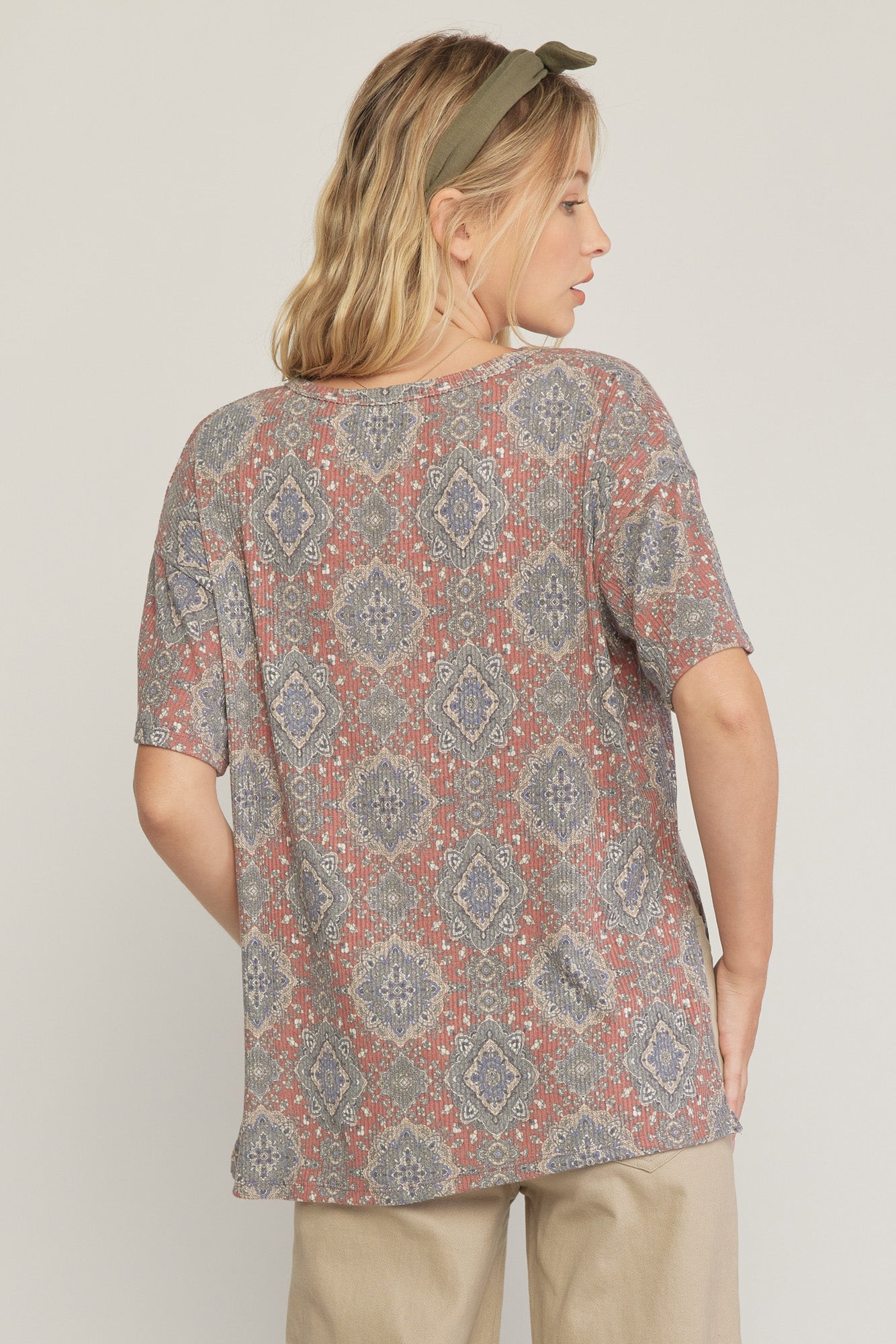 V-Neck Medallion Top