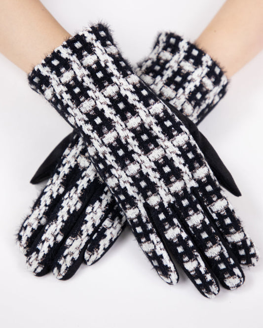 Tweed Gloves- Black