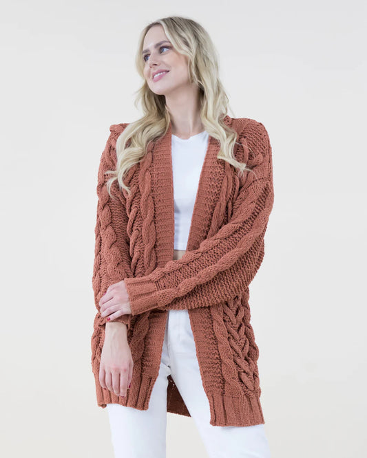 Knitted Cardigan -Rust