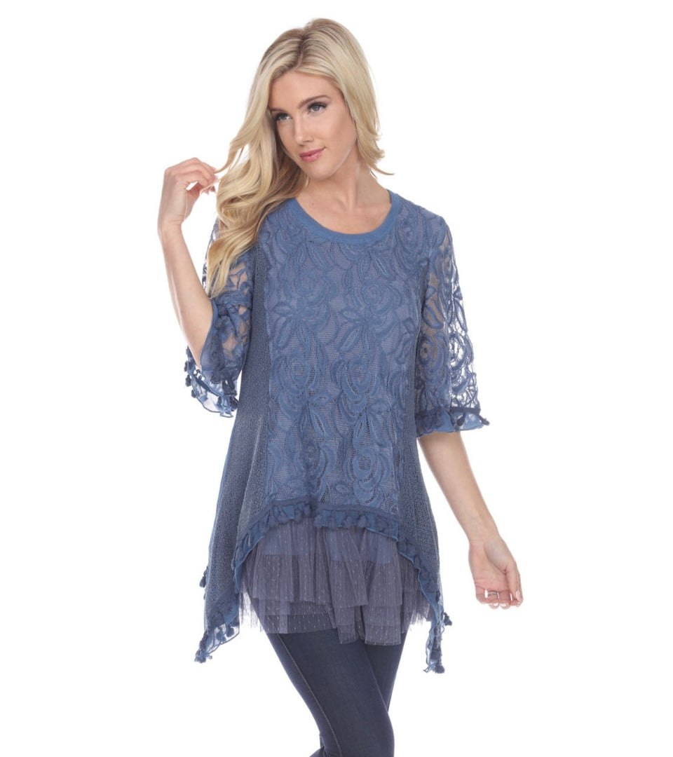 Layered Lace Tunic / Dress Blue