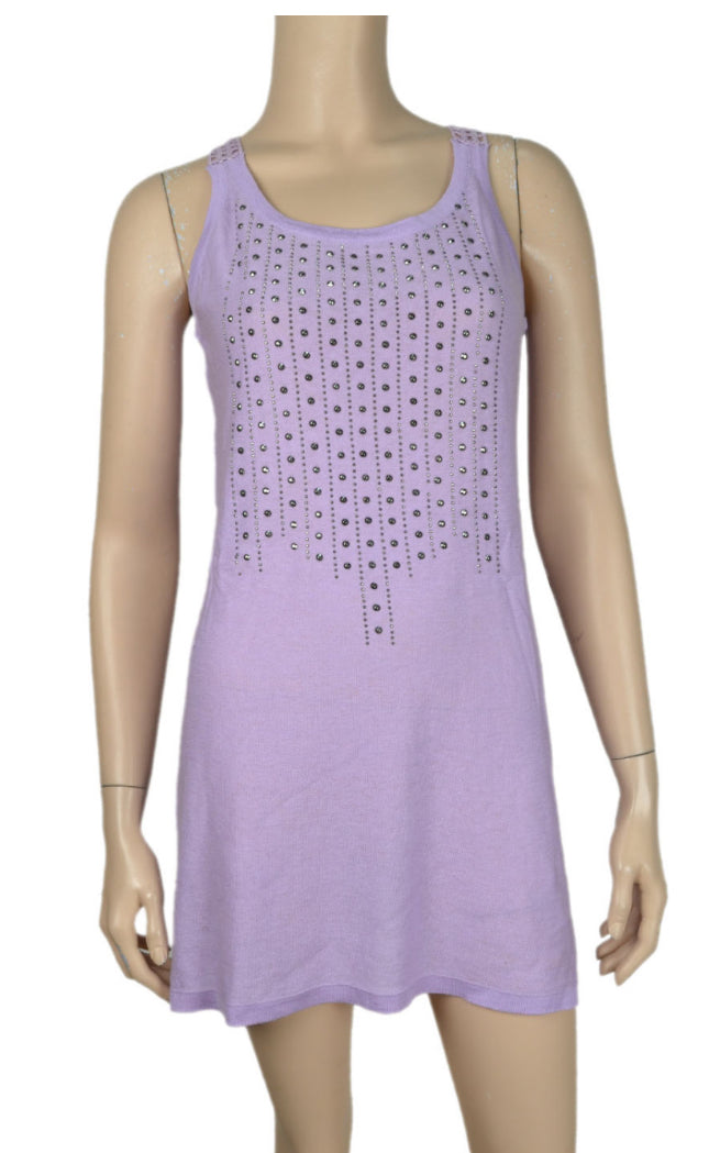 Beaded Lace Tank - Purple