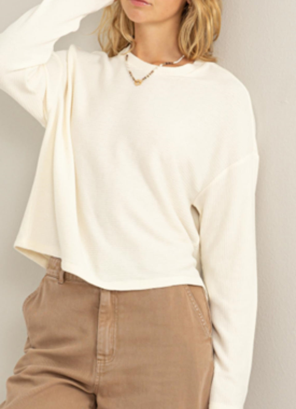 Ribbed Top - Cream