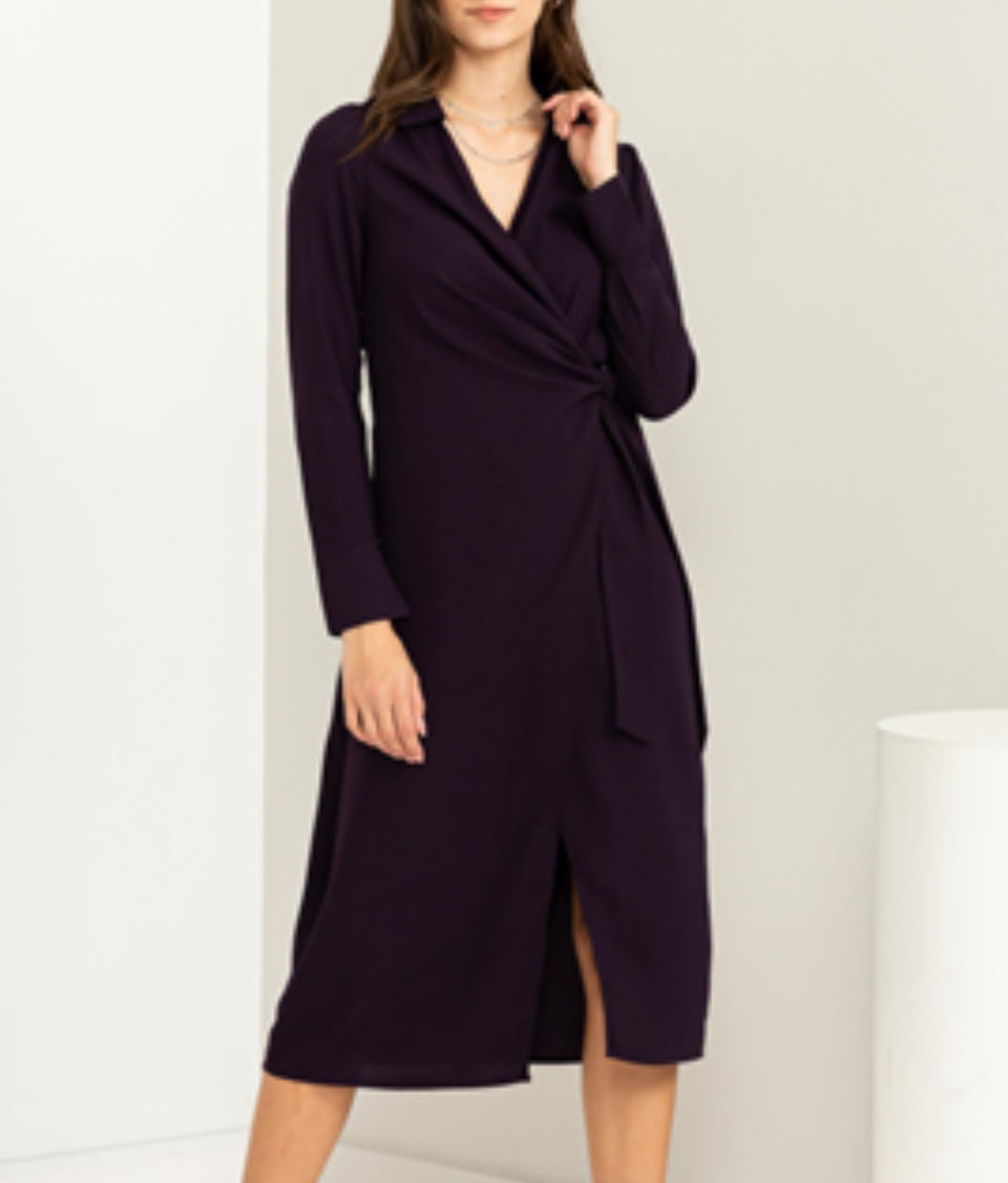 Dress Side Tie - Dark Plum