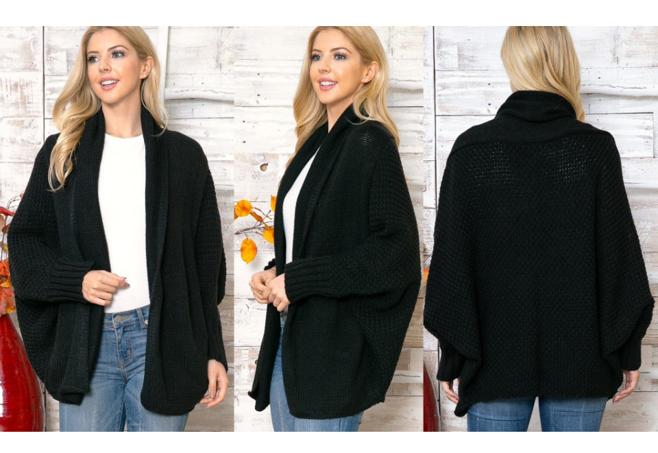 Cocoon Cardigan- Black