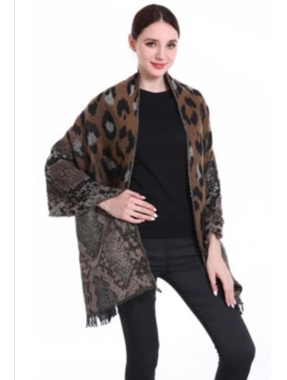 Leopard Scarf - Brown