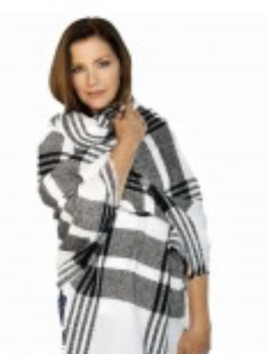 Black & White Plaid Scarf