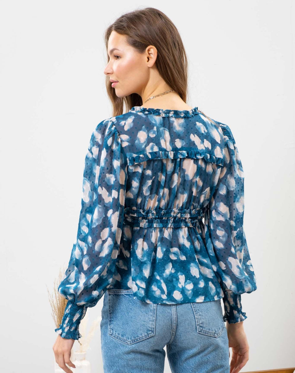 Empire Ruffle Top - Teal