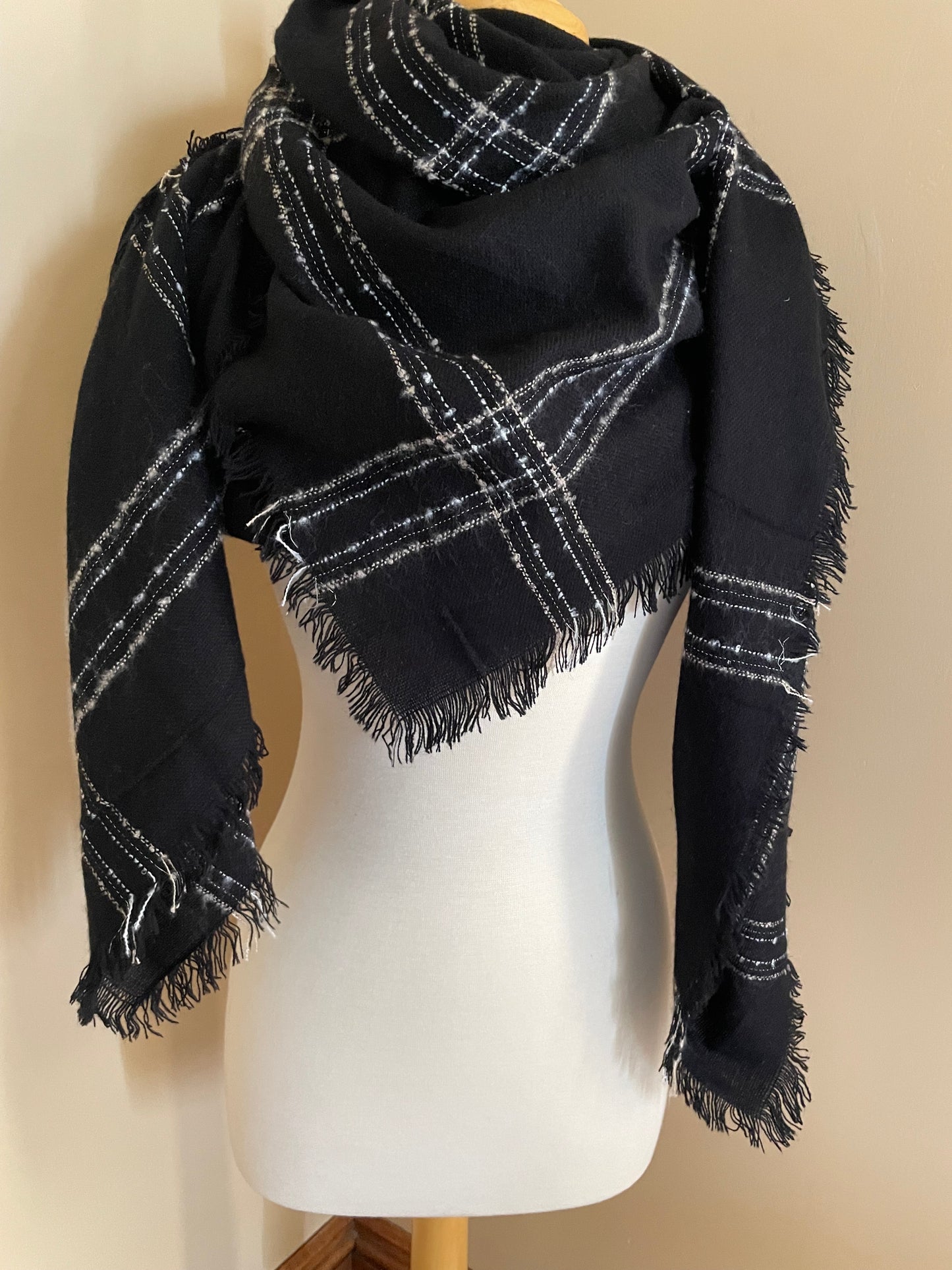 Black & Gold Plaid Scarf