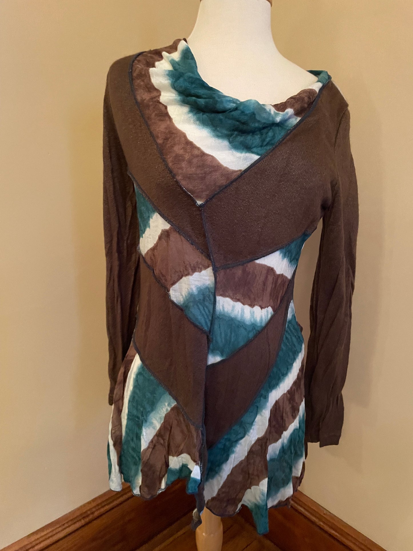 Cowl Neck Tunic- Teal