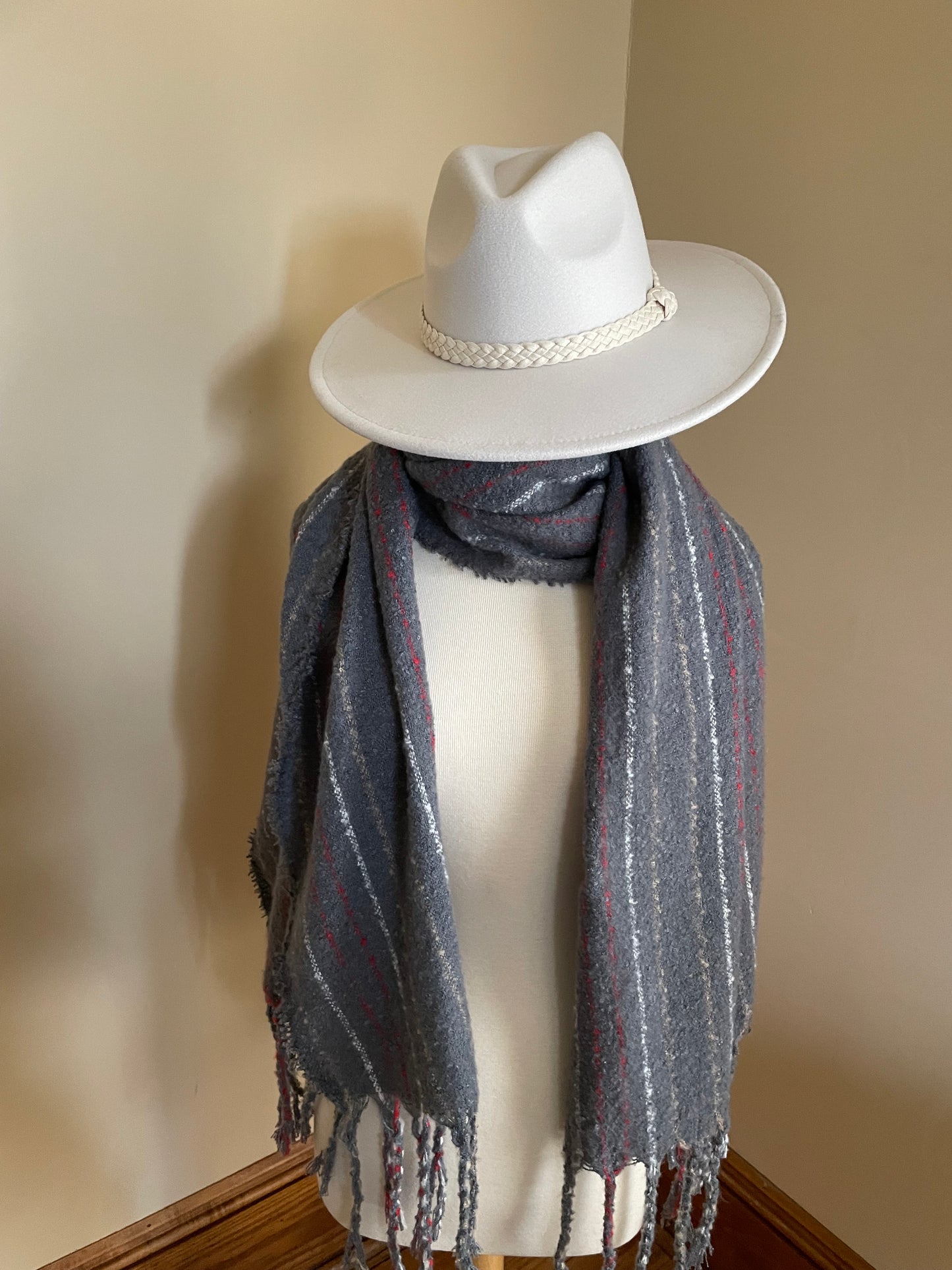 Stripe Scarf - Grey