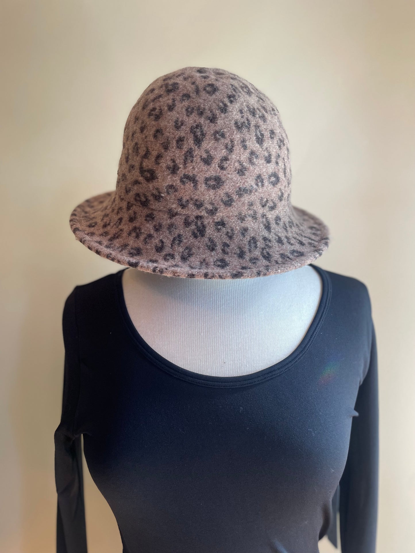 Leopard Print Hat - Brown