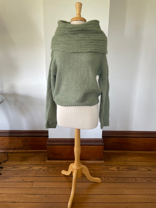 Cowl Neck Sweater-Sage