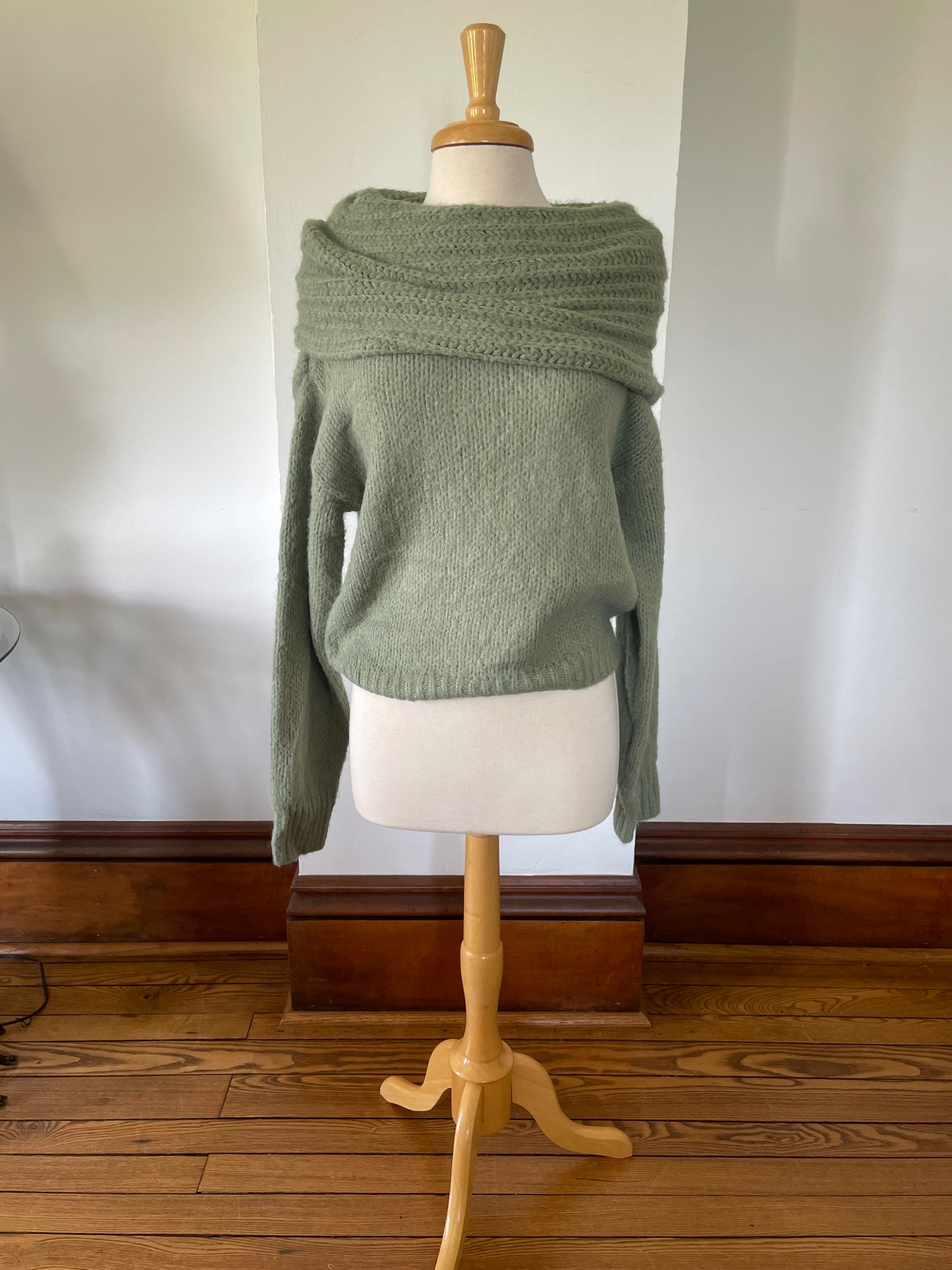 Cowl Neck Sweater-Sage