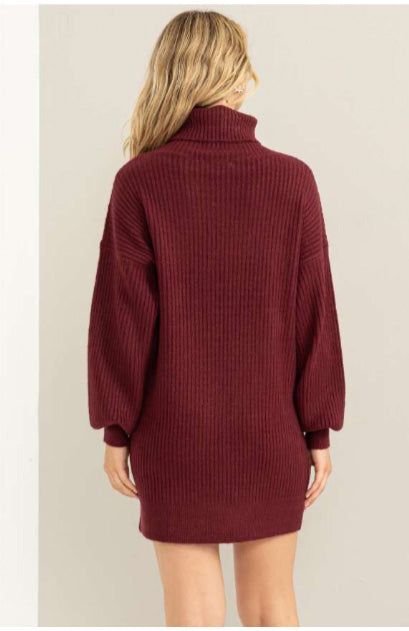 Sweater / Dress- Burgundy