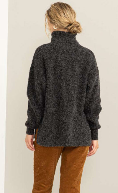 Side Split Sweater - Gray