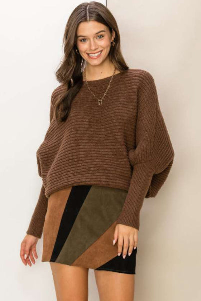 Ribbed Sweater - Chestnut