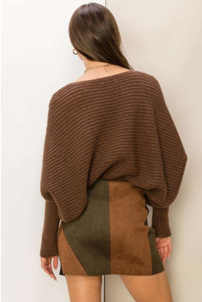 Ribbed Sweater - Chestnut