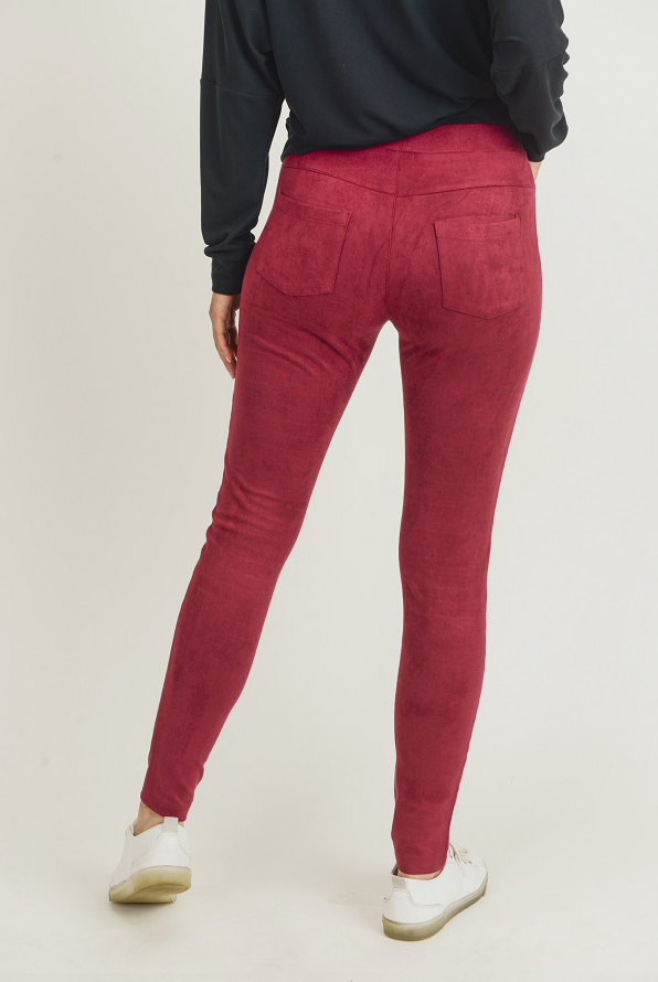 Moto Leggings - Wine