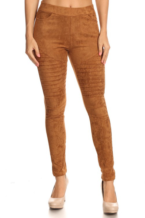 Moto Leggings - Camel