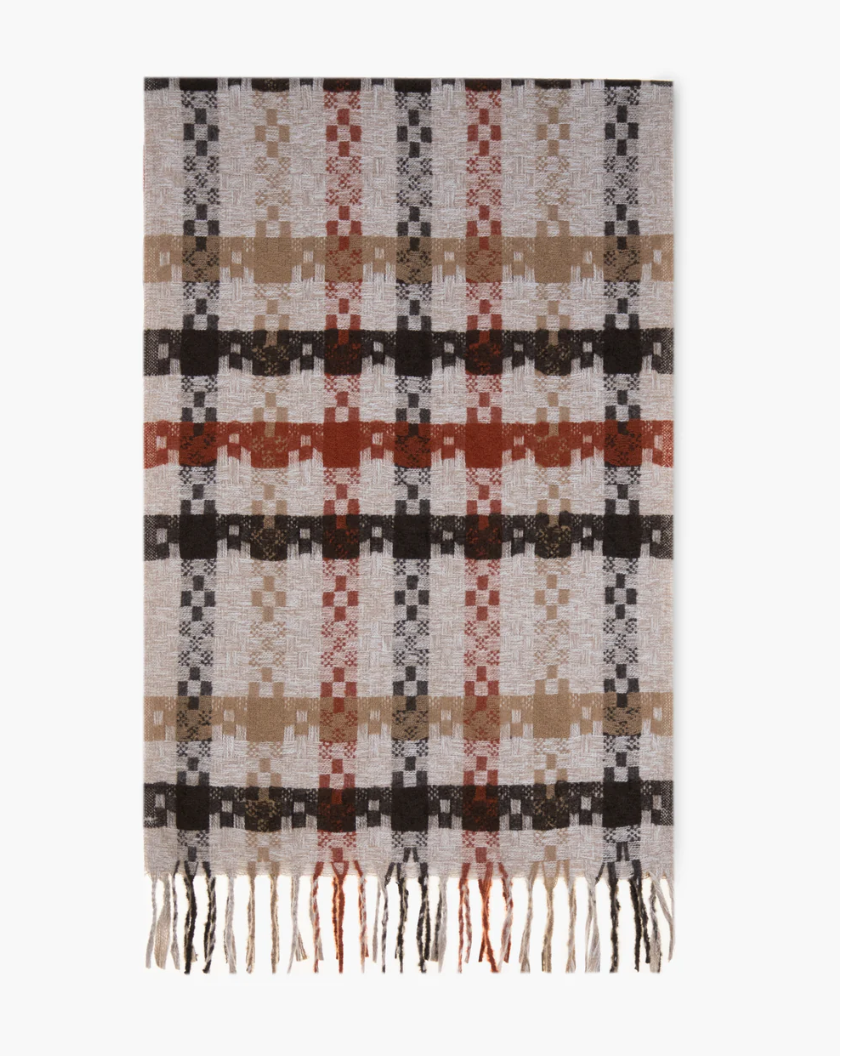 Plaid Scarf - Rust