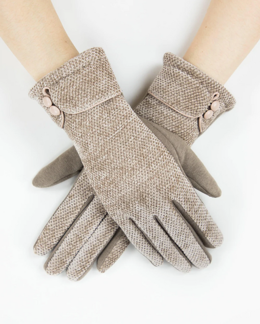 Chenille Gloves Khaki