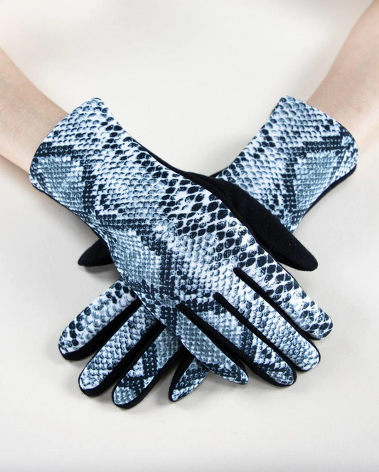 Snake Skin Print Gloves