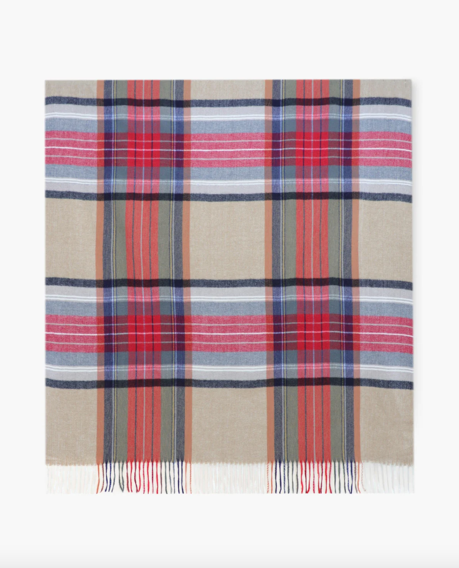 Plaid Scarf -Camel