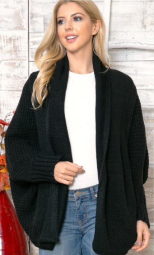 Cocoon Cardigan- Black