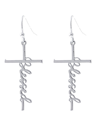 W400-27722R - Blessed Cross Earrings